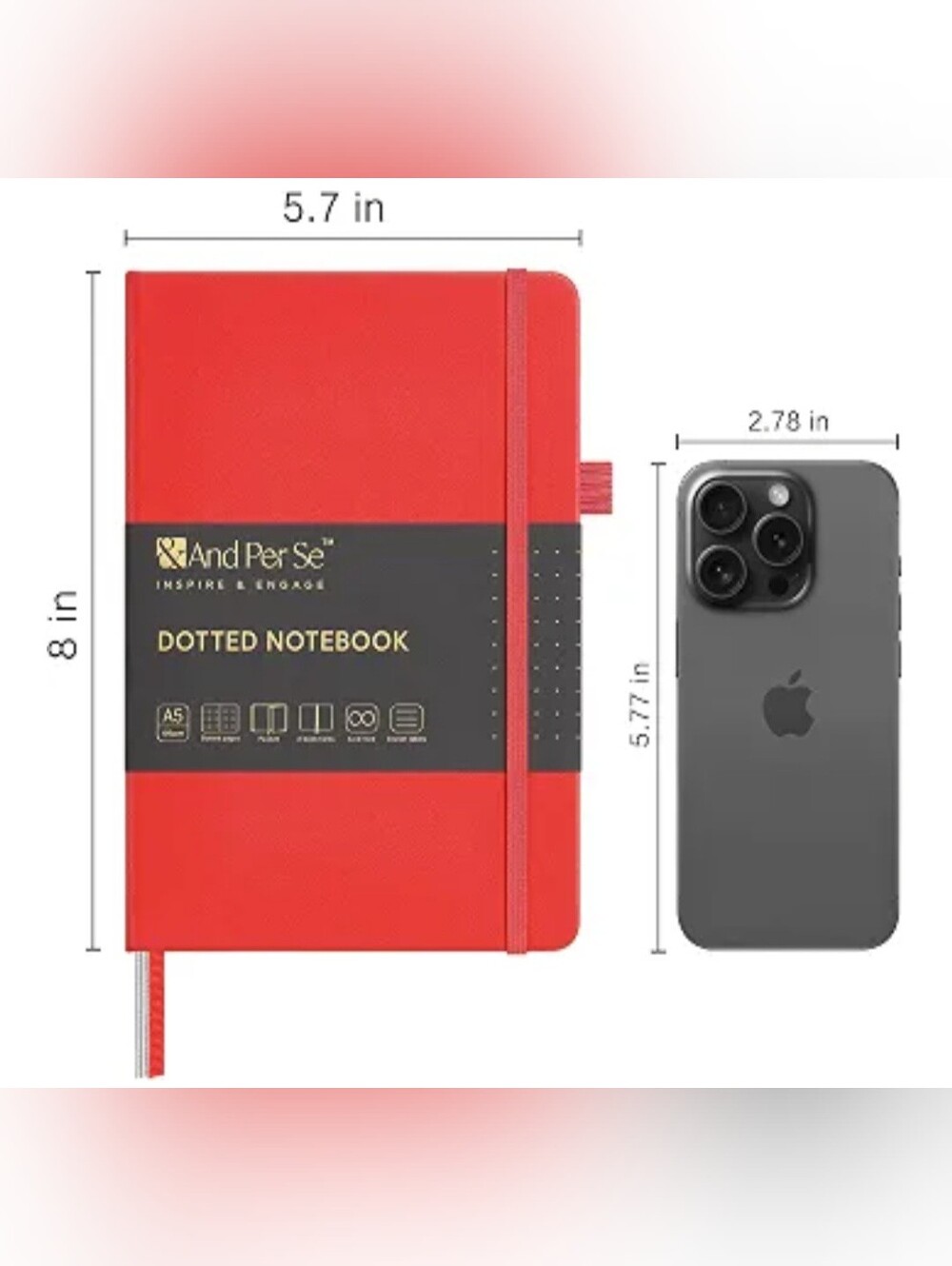 Per Se Red Dotted Notebook - Picture 2 of 16